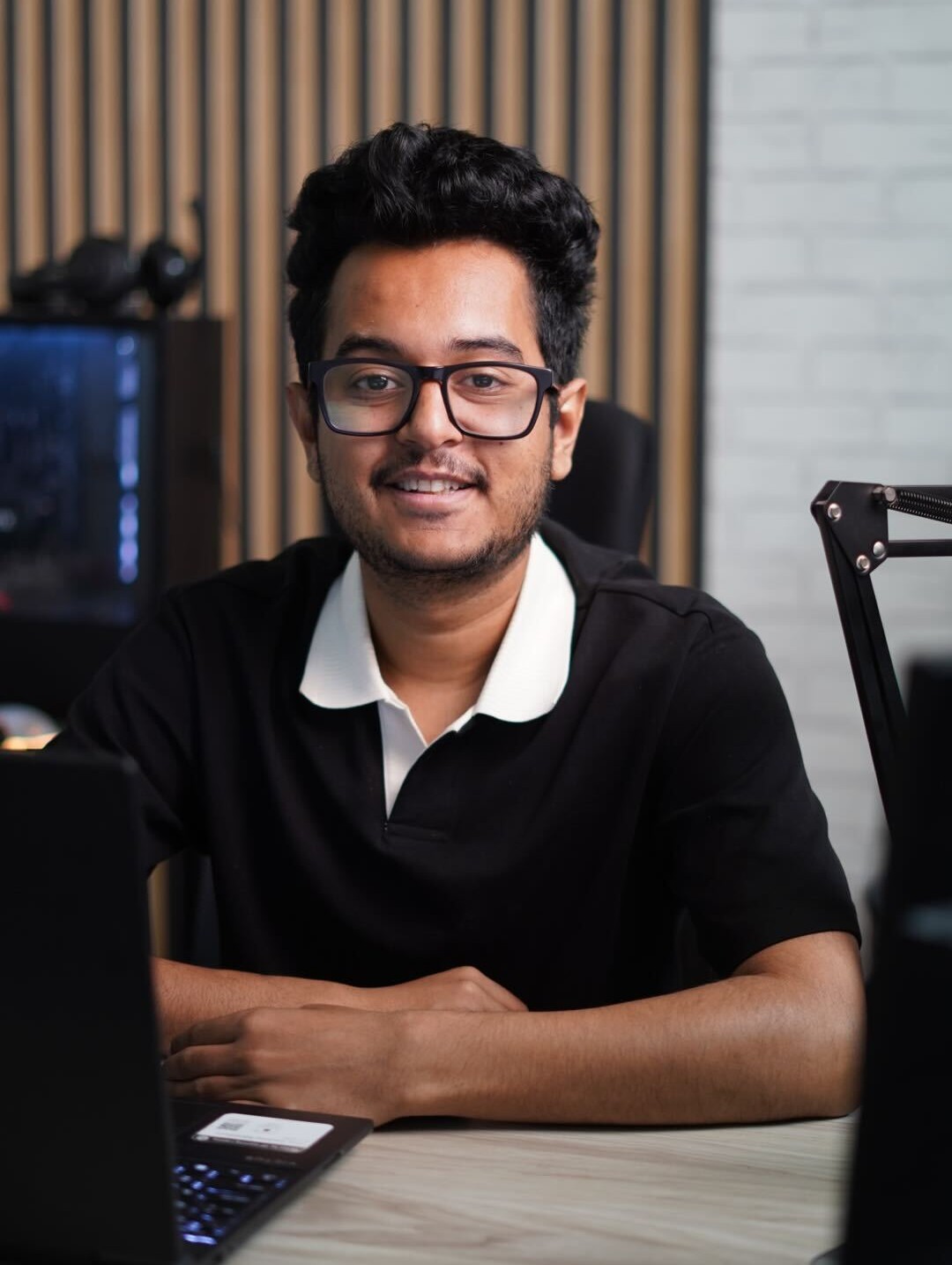 Founder at his workspace in Nepal